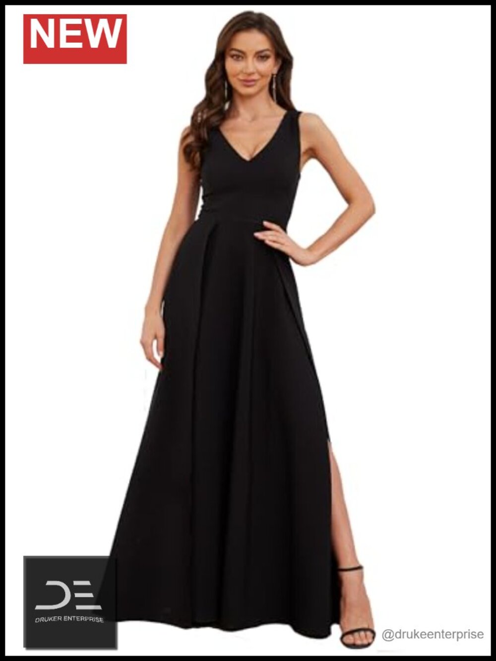 Formal V-Neck Sleeveless Slit Cocktail Party Prom Long Dress